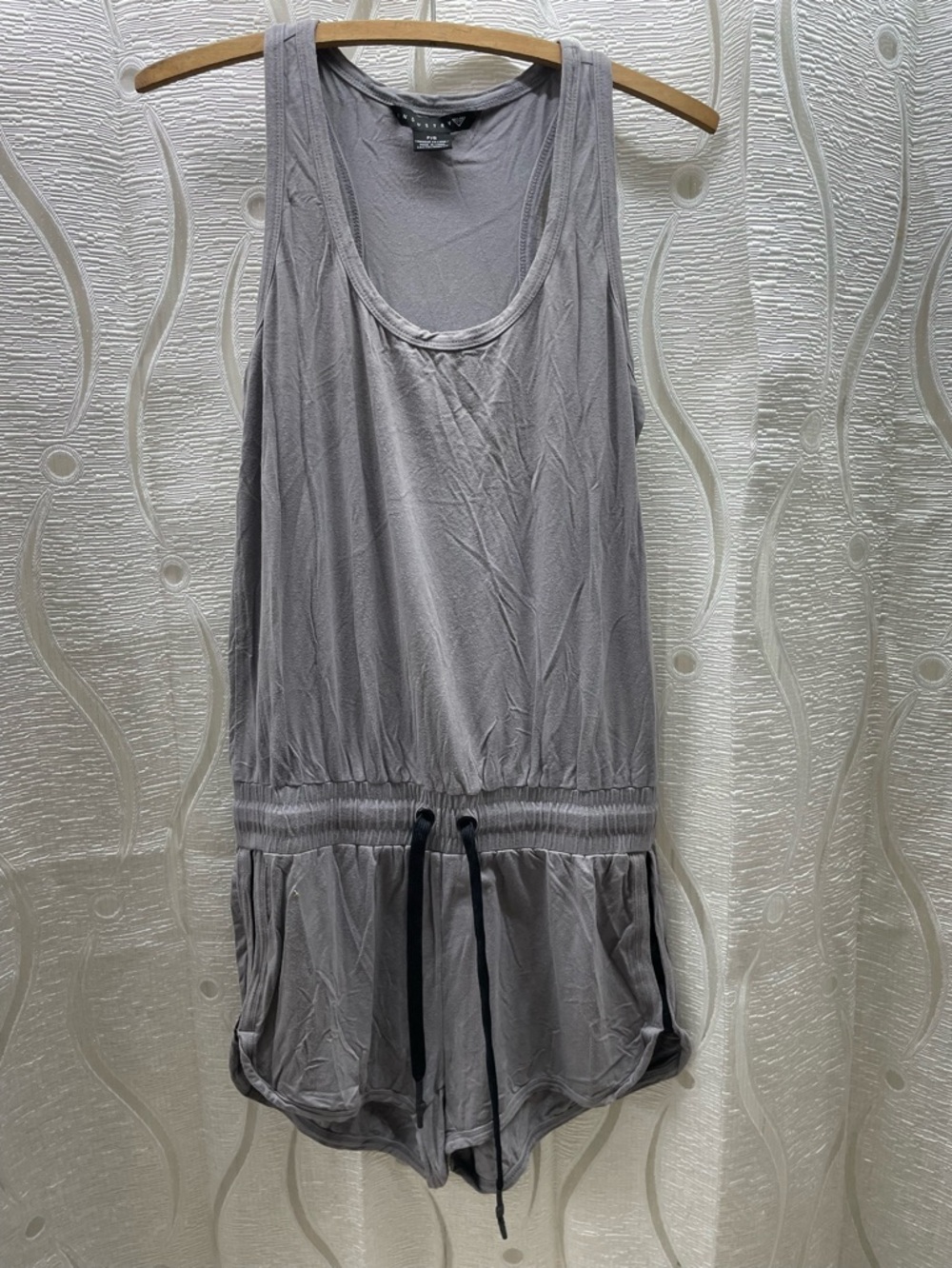 Industry Romper Womens P/S Gray Good Sporty Sleeveless Drawstring Jersey Knit‎